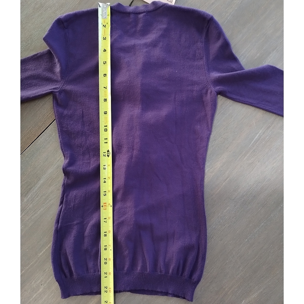 Miu Miu Violet Virgin Wool Ruffle Cardigan NWT Authenticated Italy - Picture 9 of 10